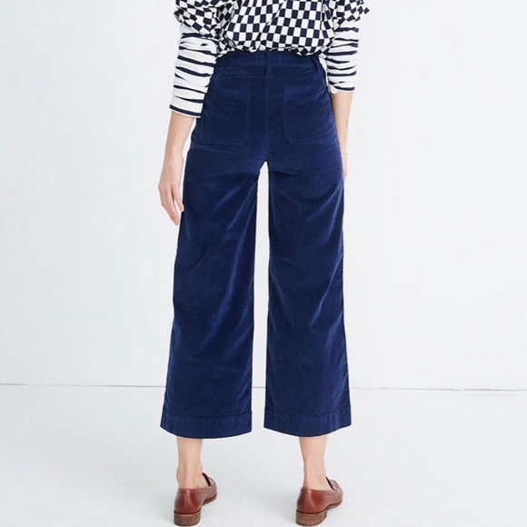 Madewell Velveteen Emmett Wide-Leg Crop Pants - Picture 3 of 8